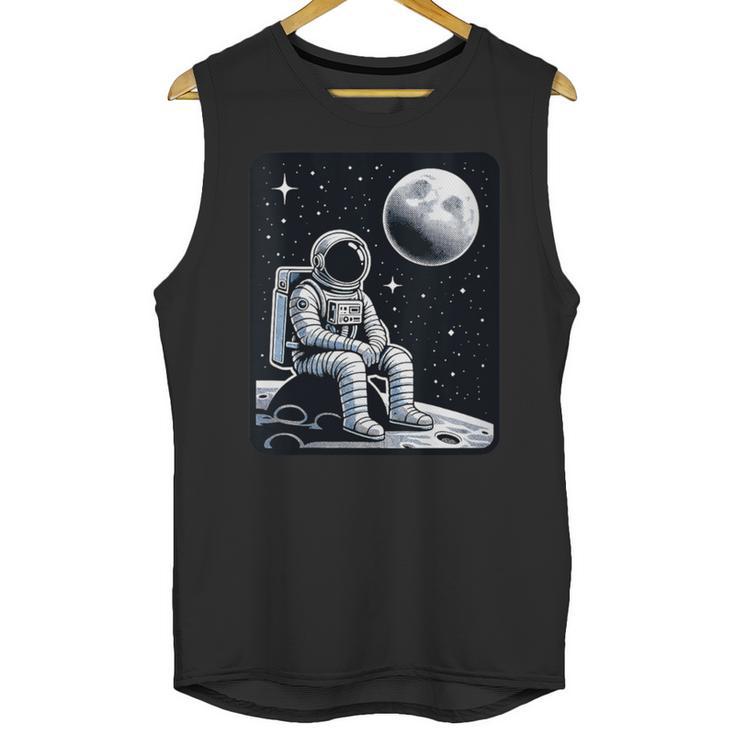 Aesthetic Spaceman Astronaut On The Moon Space Introvert Unisex Tank Top