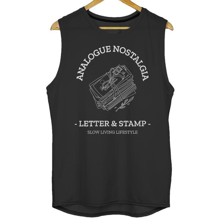 Analogue Nostalgia Letter & Stamp Graphic Unisex Tank Top