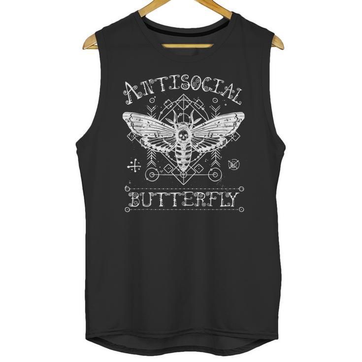 Antisocial Butterfly Introvert Death Head Moth Unisex Tank Top