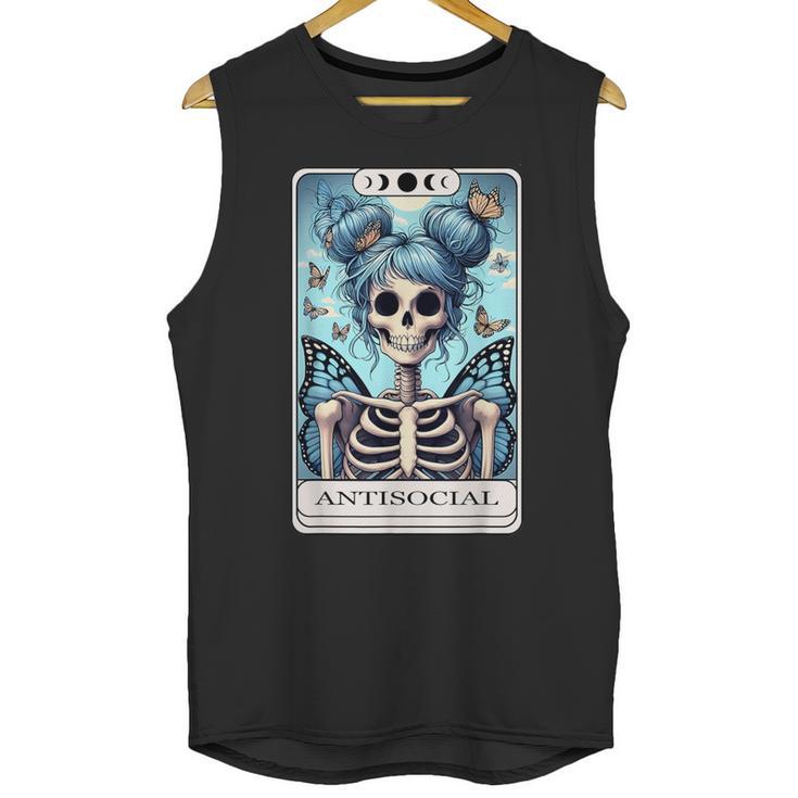 Antisocial Butterfly Tarot Card Introvert Women Stay Home Unisex Tank Top
