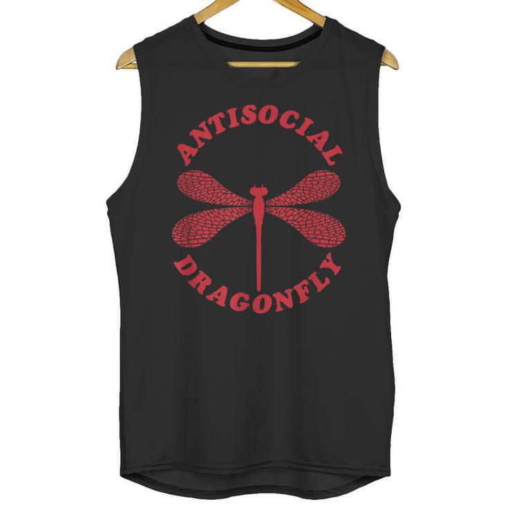 Antisocial Dragonfly Introvert Humor Nature Insect Graphic Unisex Tank Top