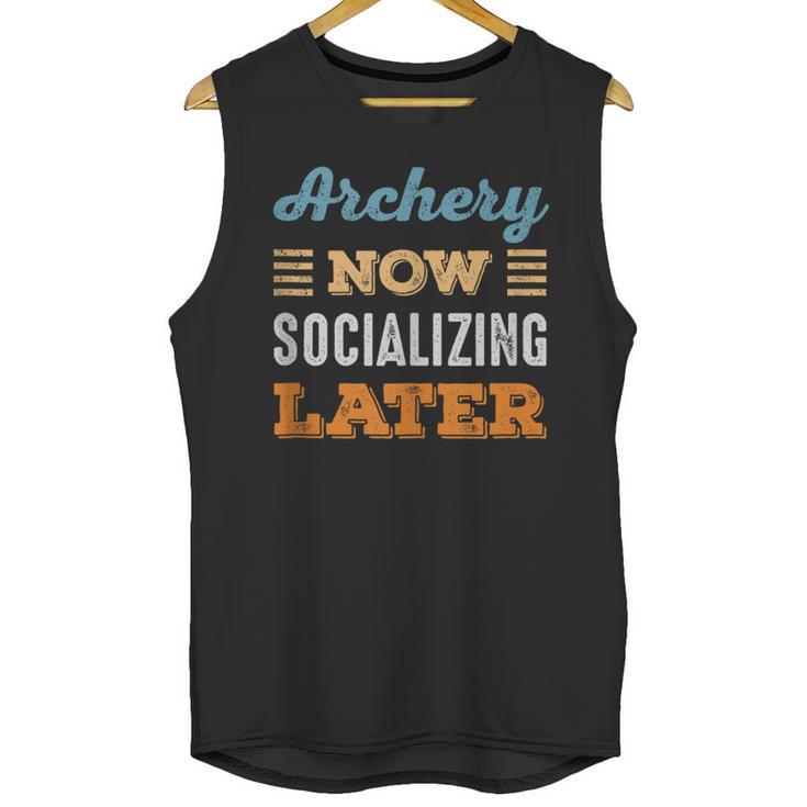 Archery Now Minimal Socializing Introvert Vintage Unisex Tank Top