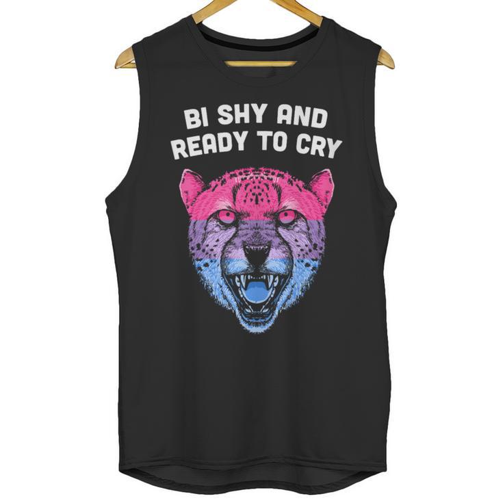 Bi Shy And Ready To Cry Bisexual Introvert Bi Pride Unisex Tank Top