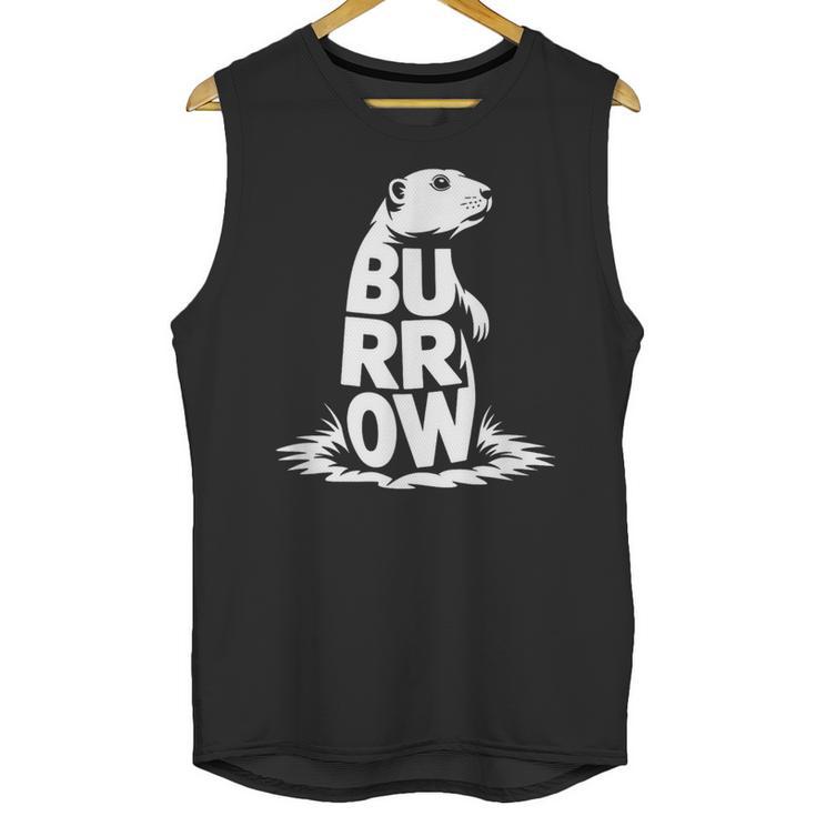 Burrow Prairie Dog Word Art Introvert Nature Retreat Men Women Kids Unisex Tank Top
