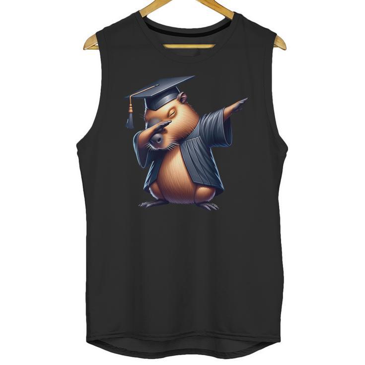 Capybara Graduation Dabbing Capy Wearing Graduate Gown Unisex Tank Top