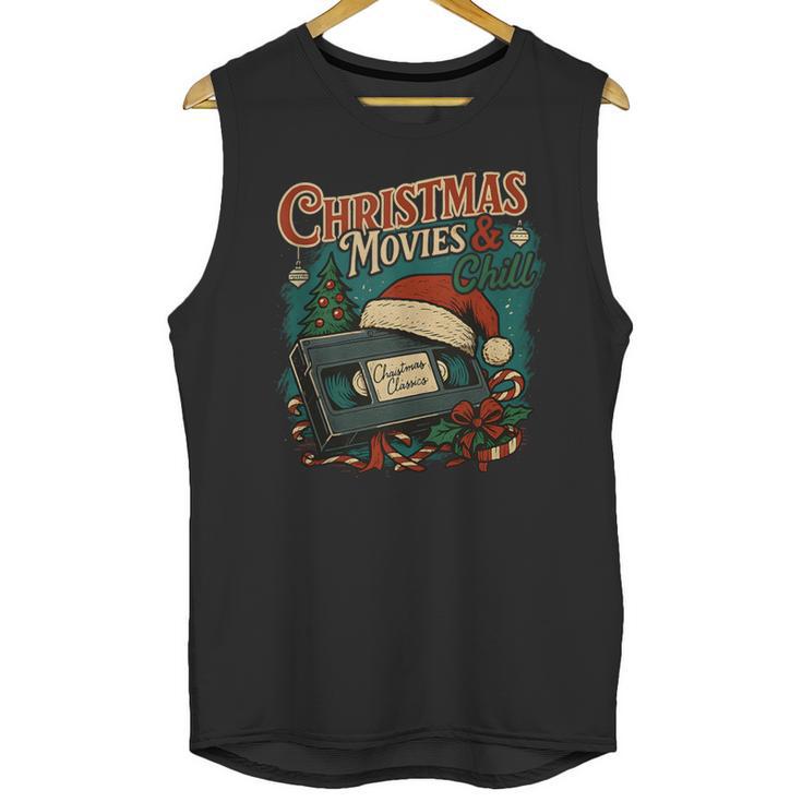 Christmas Movies Chill Retro VHS Holiday Nostalgia Unisex Tank Top