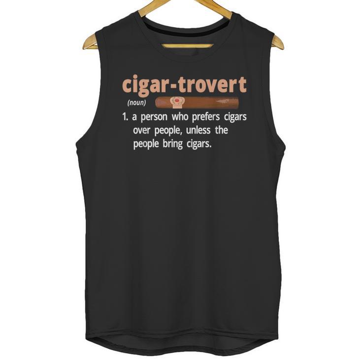 Cigar-Trovert Cigar Smoking Humor Definition Introvert Unisex Tank Top