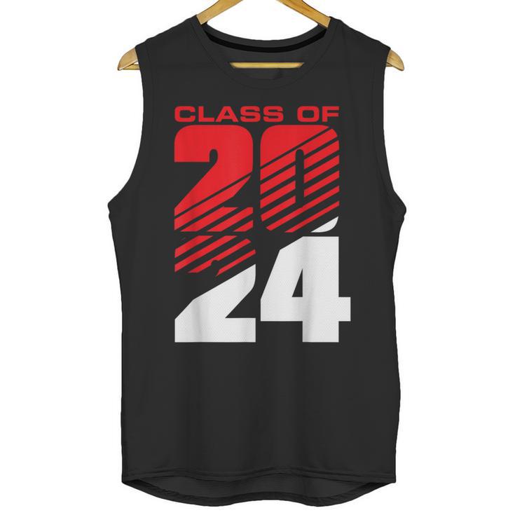 Class Of 2024 High School Senior Graduation Red Sports Style Unisex Tank Top