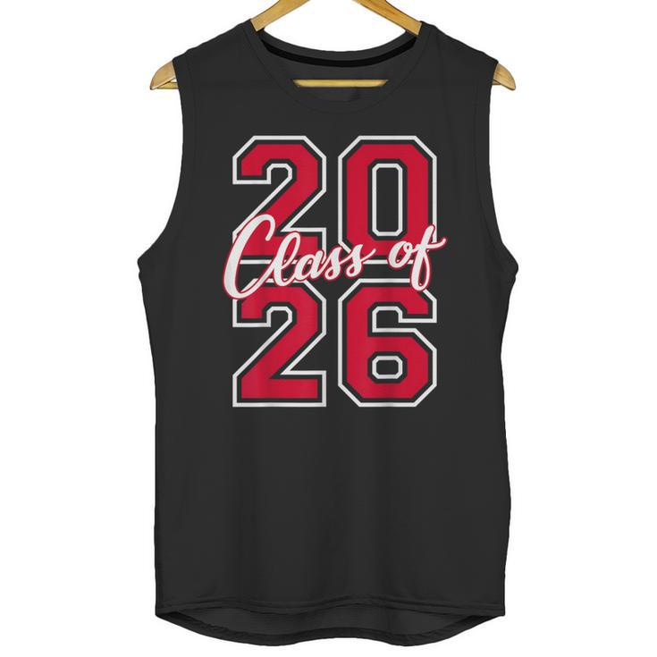 Class Of 2026 Graduation Red With Varsity Letters Unisex Tank Top