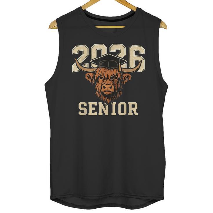 Class Of 2026 Highland Cow Senior Graduation School Pride Unisex Tank Top