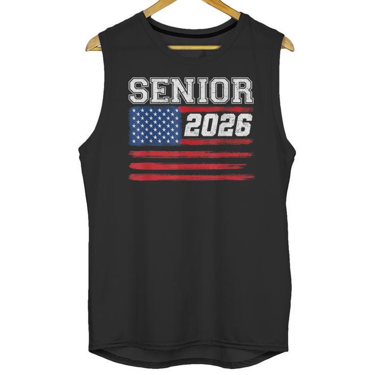 Class Of 2026 Senior Back To School American Flag Graduation Unisex Tank Top