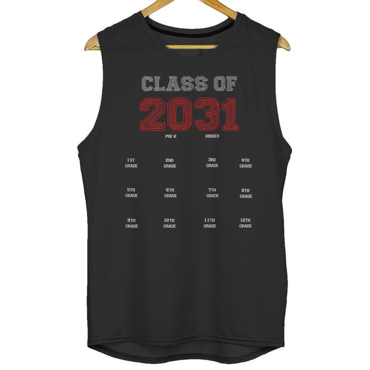 Class Of 2031 Graduation T-Shirt With Space For Hand Prints Unisex Tank Top