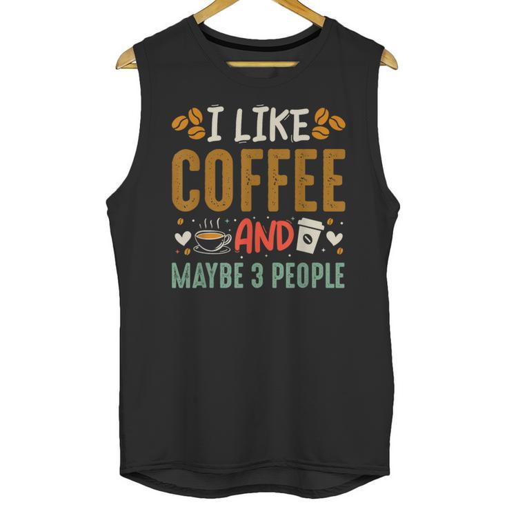 Coffee & Introvert Humor Tee Quote Cute Font Unisex Tank Top