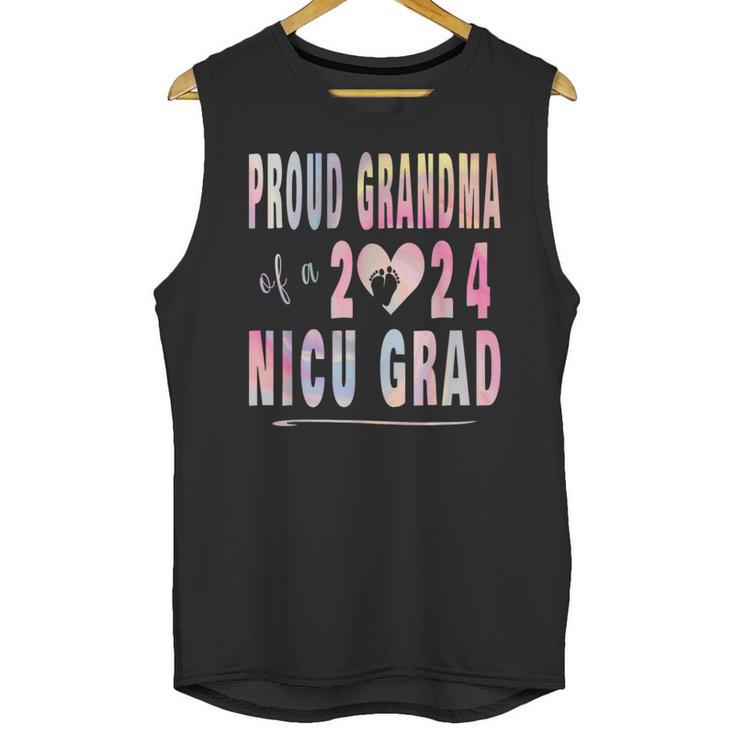 Colorful Proud Grandma 2024 NICU Graduate Baby Graduation Unisex Tank Top