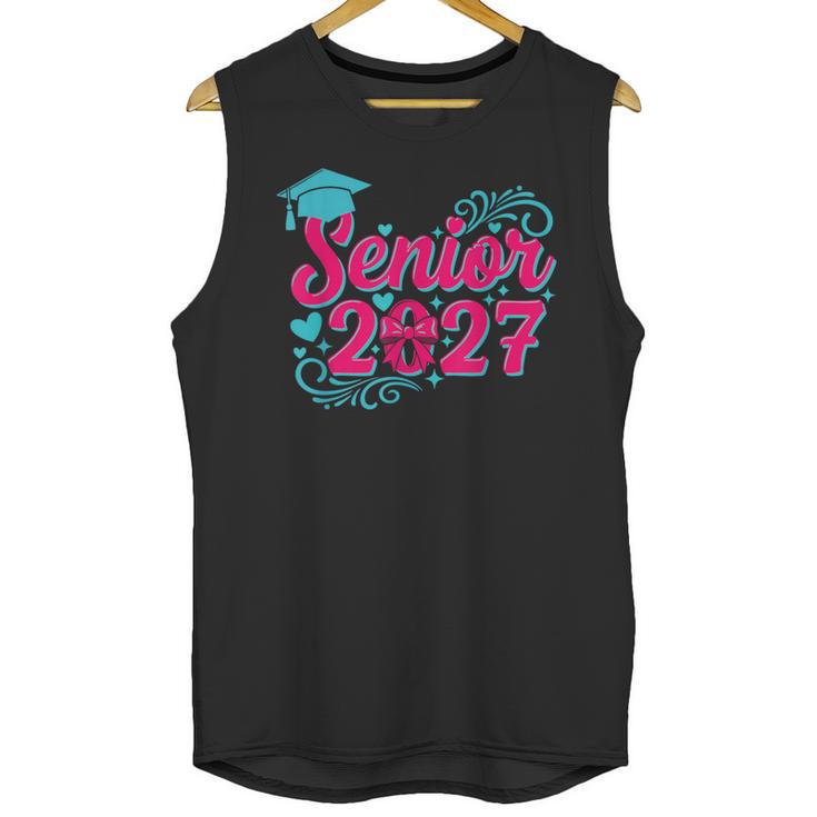 Coquette Pink Bow Senior 2027 Class Of Graduation Unisex Tank Top