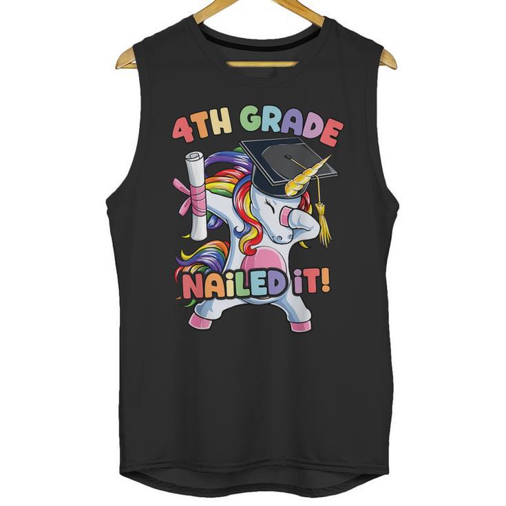 Dabbing 4th Grade Unicorn Graduation Class Of 2021 Nailed It Unisex Tank Top