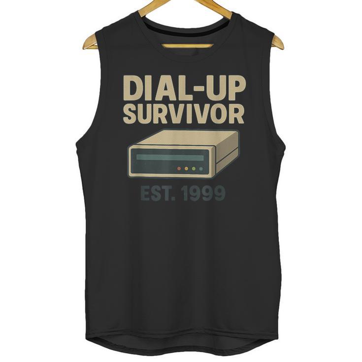 Dial Up Survivor Retro 90s Internet Nostalgia Unisex Tank Top
