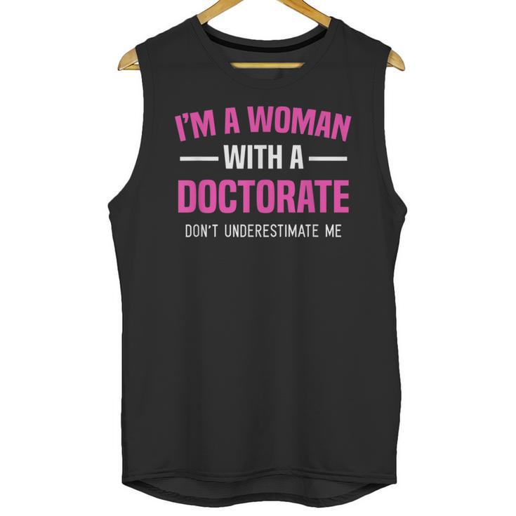 Doctoral Degree Graduation Woman With a Doctorate Unisex Tank Top
