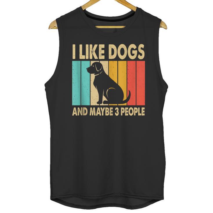 I Like Dogs And Maybe 3 People Introvert Unisex Tank Top