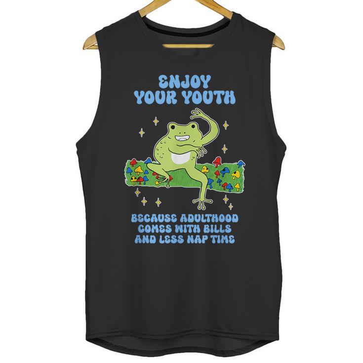 Enjoy Adulthood Comes With Bills Nostalgia Regret Unisex Tank Top