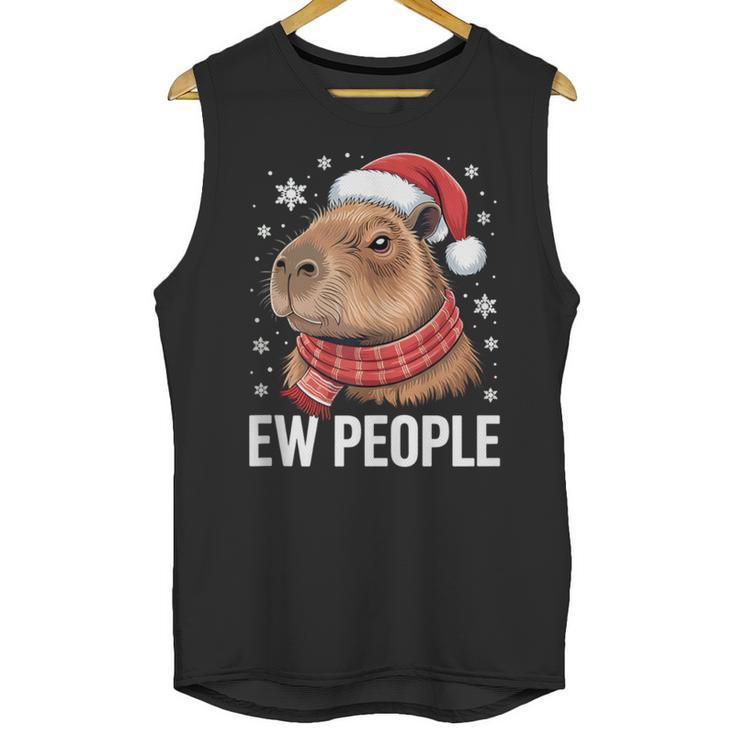 Ew People Capybara Christmas Introvert Holiday Humor Unisex Tank Top