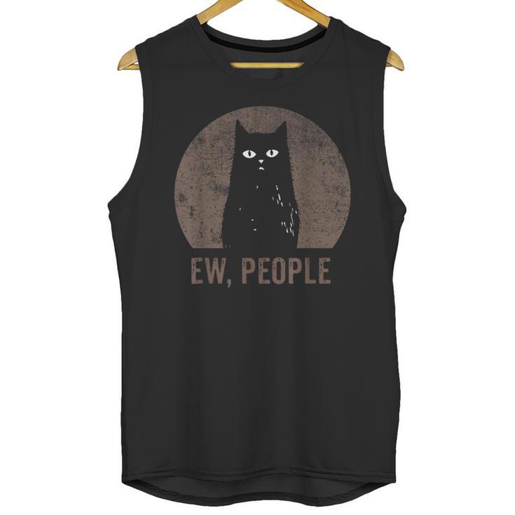 Ew People Introvert Cat Meow Cat Lover Men Women Kids Unisex Tank Top
