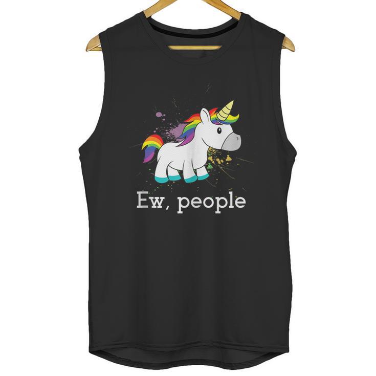 Ew People Unicorn Lover Introvert Rainbow Unicorn Unisex Tank Top