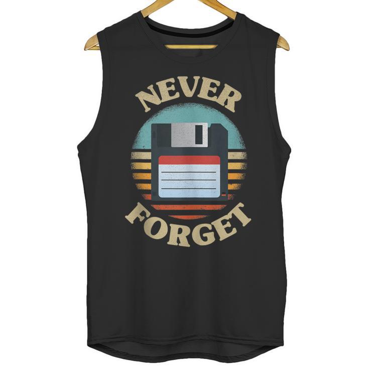 Never Forget Retro Diskette Nostalgia Vintage Unisex Tank Top