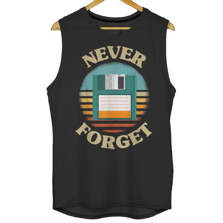 Never Forget Retro Diskette Nostalgia Vintage Unisex Tank Top