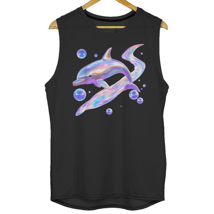 Frutiger Aero Y2K Chrome Dolphin Unisex Tank Top