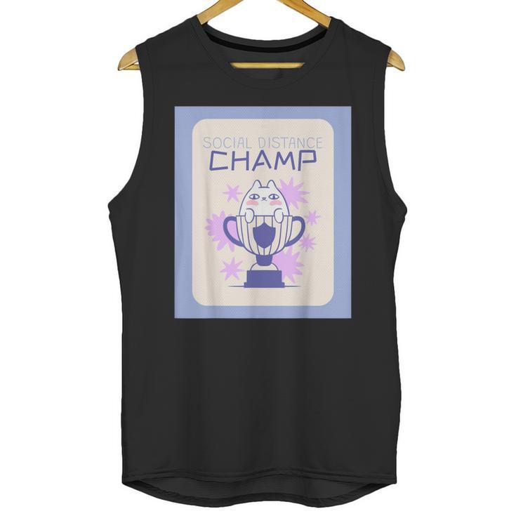 Fun Cute Introvert Cat Character Trophy For Men Women Unisex Tank Top