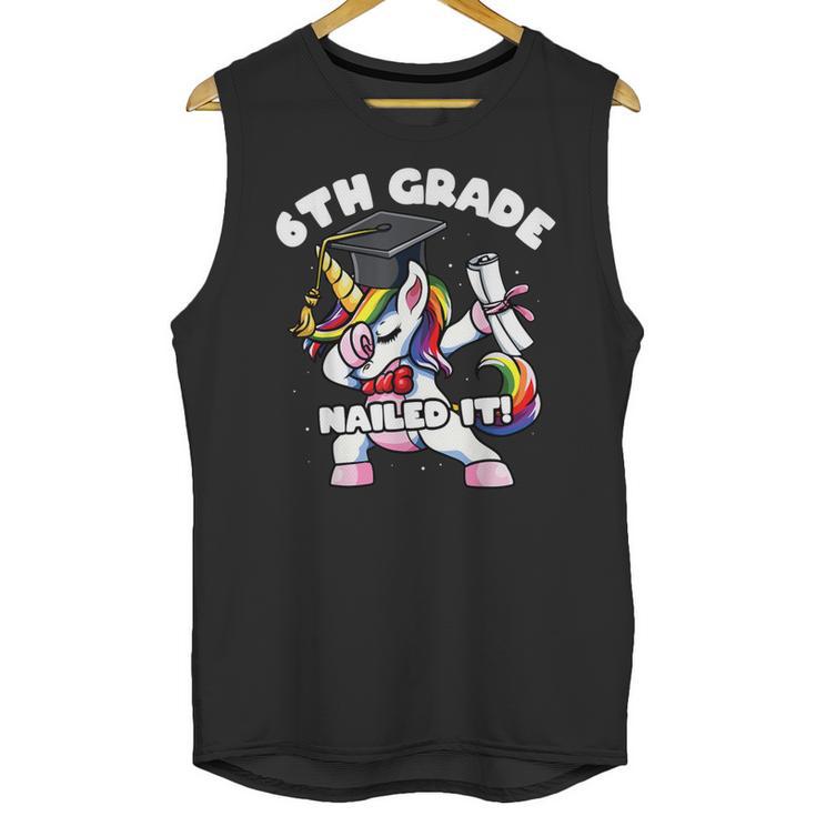Girls Dabbing Unicorn 6th Sixth Grade Nailed It Graduation Unisex Tank Top