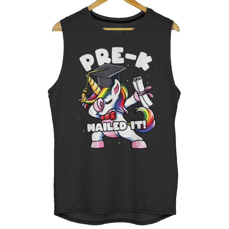 Girls Dabbing Unicorn Pre-K PreSchool Nailed It Graduation Unisex Tank Top