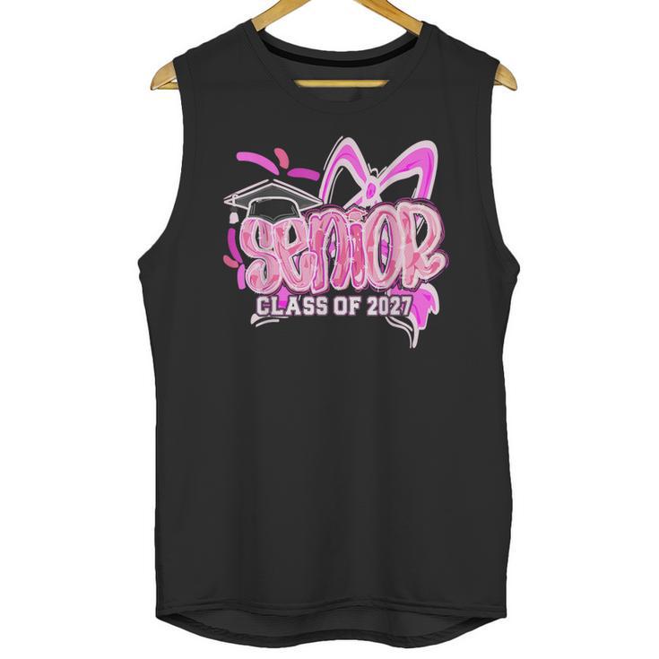 Graduation 2027 Senior 2027 Class Of 2027 Coquette Pink Girl Unisex Tank Top