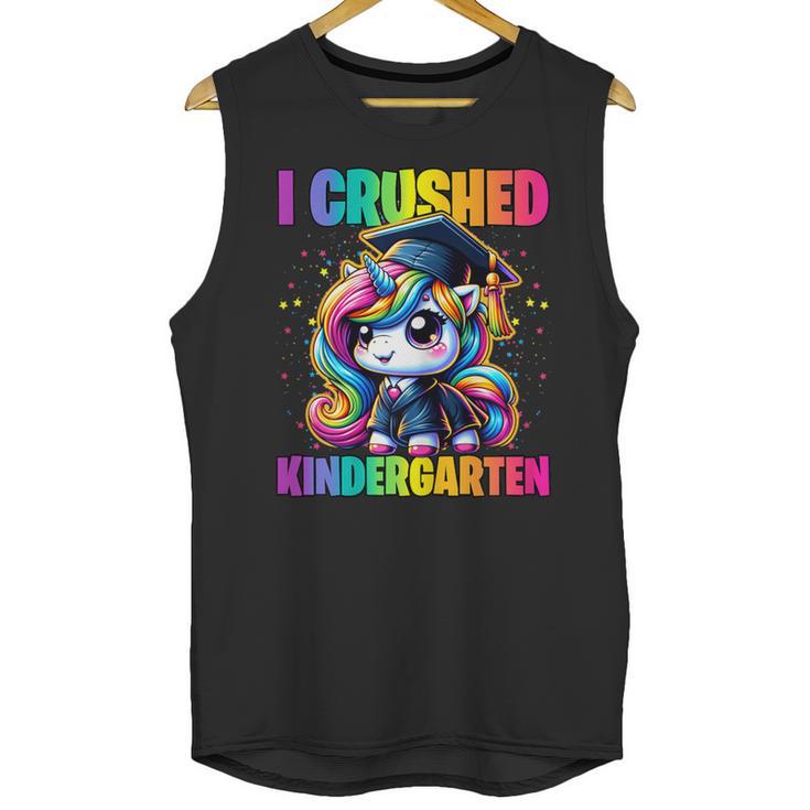 Graduation I Crushed Kindergarten Unicorn Girls Grad Magical Unisex Tank Top