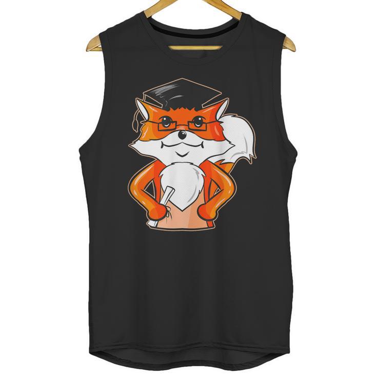Graduation Fox School Bachelor Master Doctor Study Unisex Tank Top