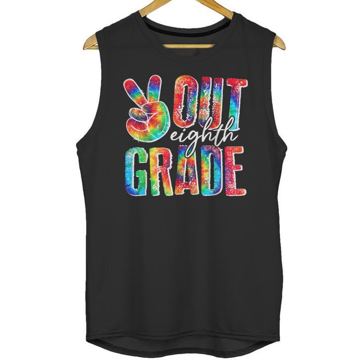 Graduation Peace Sign Out Eighth Grade Tie Dye Hippie Unisex Tank Top
