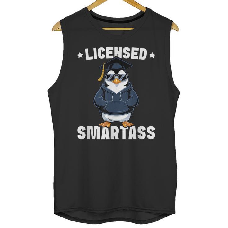 Graduation Penguin Licensed Smartass Graduate Unisex Tank Top