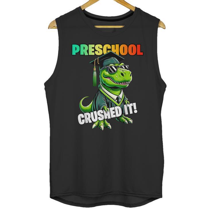Graduation Preschool Dinosaur T Rex Crushed It Boys Grad Unisex Tank Top