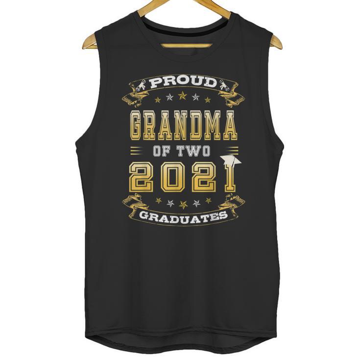Graduation Proud Grandma Of Two 2021 Graduates High School Unisex Tank Top