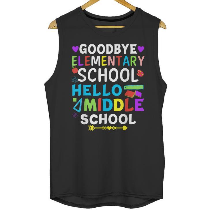 Graduation Shirt For 5th Grader Goodbye Hello Middle School Unisex Tank Top