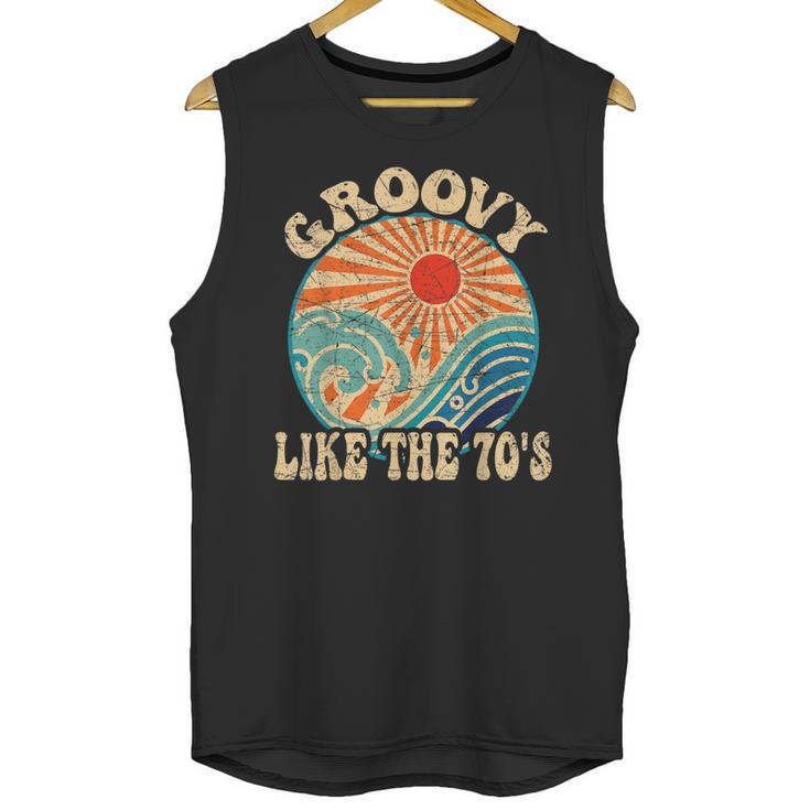 Groovy Like The 70s Aesthetic Nostalgia 1970's Retro Unisex Tank Top