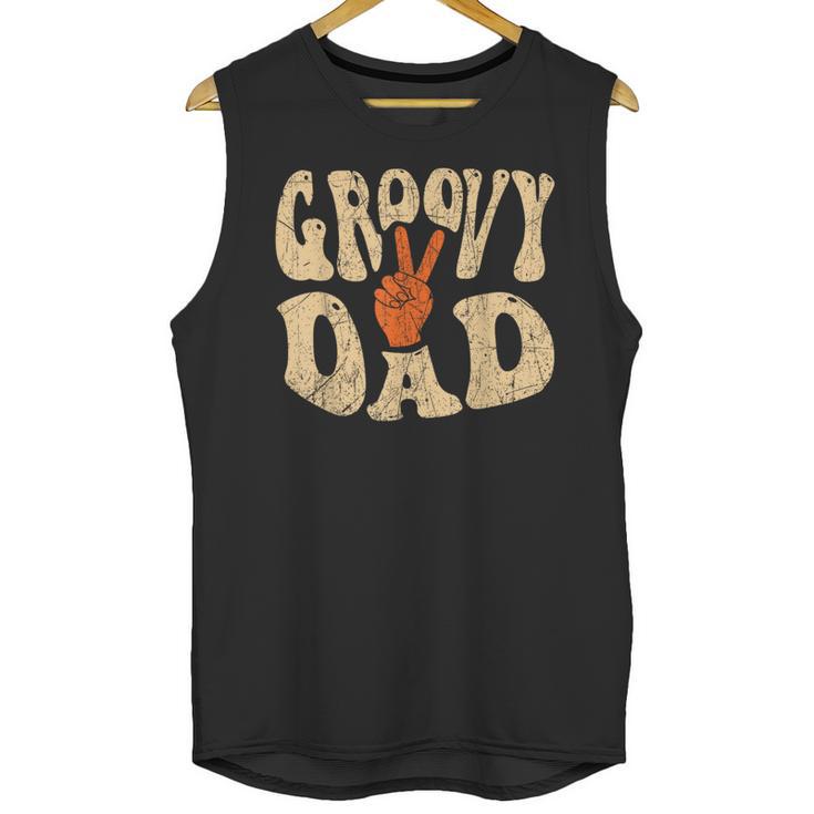 Groovy Dad 70s Aesthetic Nostalgia 1970's Retro Dad Unisex Tank Top