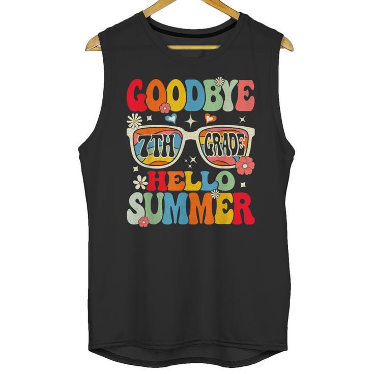 Groovy Goodbye 7th Grade Graduation Hello Summer Kids Unisex Tank Top