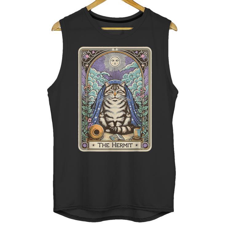The Hermit Cat Tarot Card Introvert By Georgi Unisex Tank Top