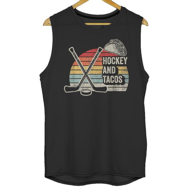 Hockey And Tacos Retro Nostalgia Lovers Unisex Tank Top