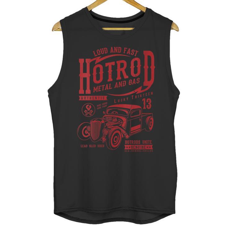 Hotrod Car Automotive Nostalgia Distressed Retro Unisex Tank Top