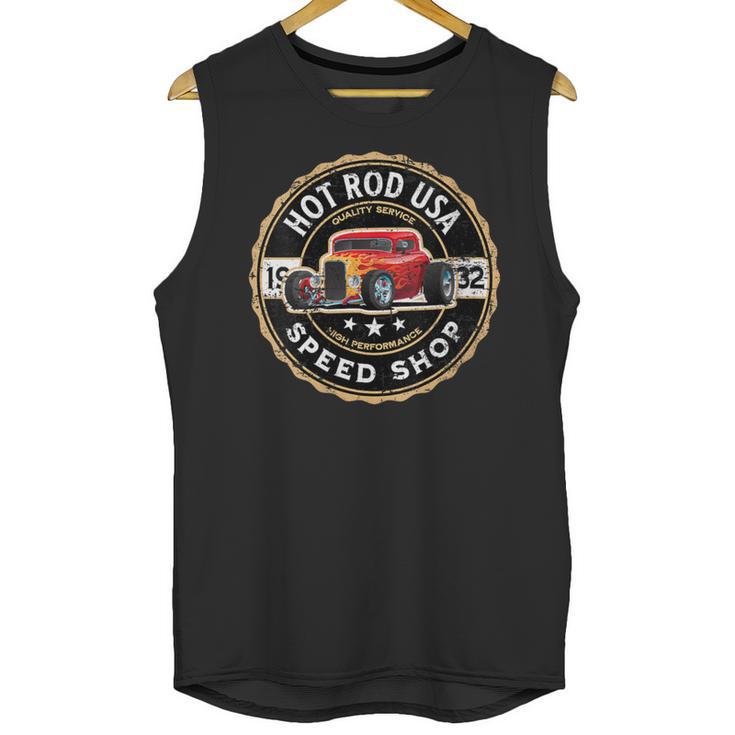 Hotrod Custom Car Automotive Nostalgia Distressed Unisex Tank Top