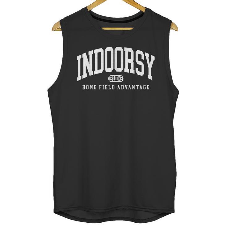 Indoorsy Vintage Varsity Style Introvert Unisex Tank Top