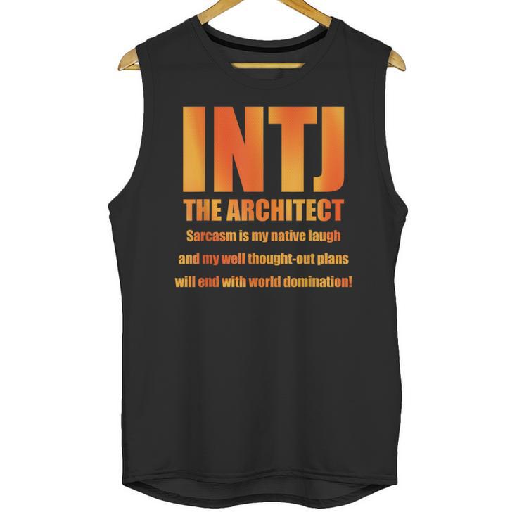 INTJ Architect Personality Introvert Sarcastic Orange Unisex Tank Top